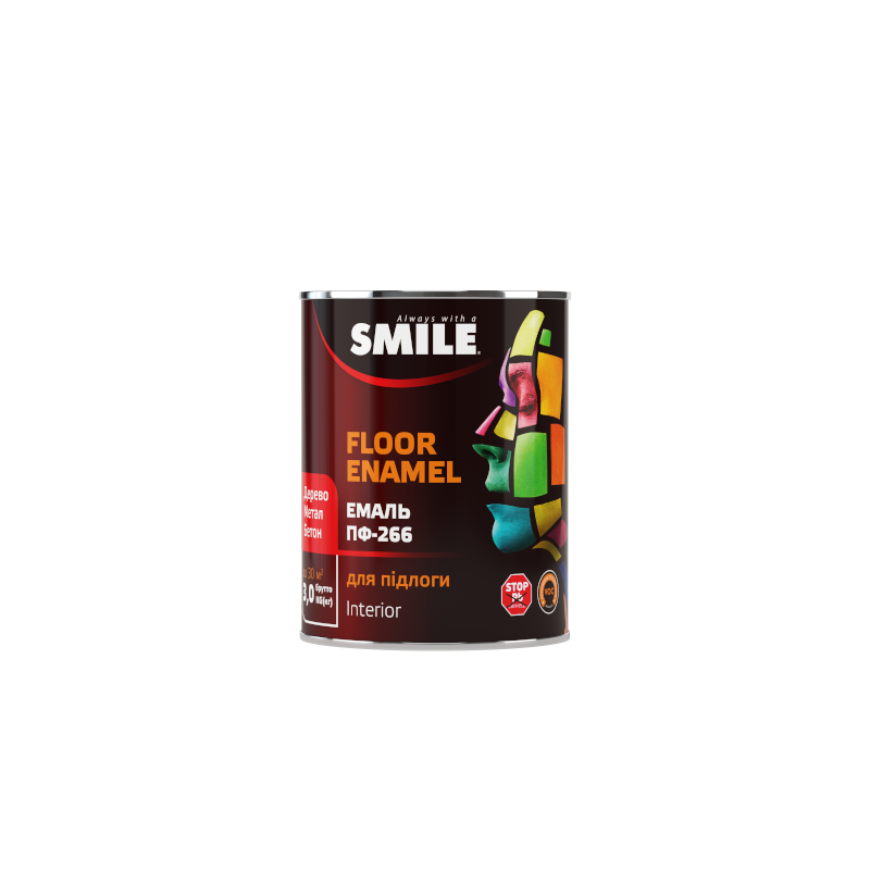 Емаль алкідна SMILE ПФ-266, глянець червоно-коричневий, 2,8кг